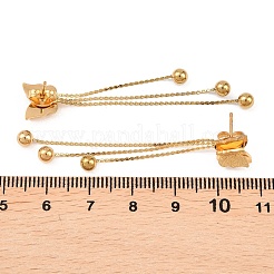Schmetterlings-Ohrstecker aus Edelstahl 304 mit Quaste&nbsp;EJEW-H175-05G