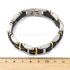 Bracciali a catena in acciaio inossidabile 304 con pantera per donna e uomo&nbsp;BJEW-R018-02GP
