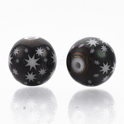 Perles de verre galvanoplastie de Noël&nbsp;EGLA-R113-07H