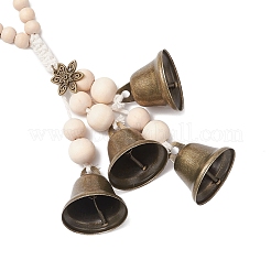 Cloche en fer et pendentifs décoratifs en alliage de style tibétain&nbsp;HJEW-JM003371-03