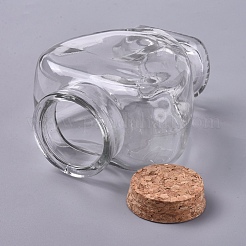 Bottiglie di vetro trasparente a forma di cuore&nbsp;CON-WH0072-17