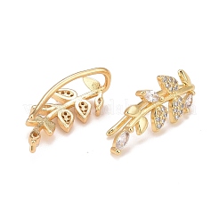 Aretes colgantes con hoja de circonita cúbica&nbsp;EJEW-A069-07G