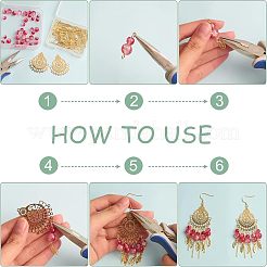 Kit para hacer aretes colgantes de filigrana diy&nbsp;DIY-UN0003-34