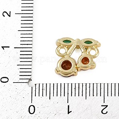 Messing-Pavé-Glieder mit grünen und roten Zirkonia&nbsp;LS-KK-D409-18G