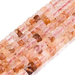 Quartz hématoïde naturel / brins de perles de quartz ferrugineux&nbsp;G-Q606-46A-09