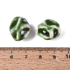 Perles froissées en porcelaine vintage faites à la main&nbsp;PORC-Q006-09D