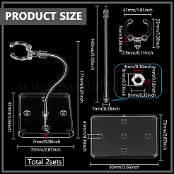 Espositore rettangolare assemblato per action figure in plastica ps con braccio di supporto in ferro regolabile&nbsp;LS-ODIS-WH0100-12B