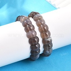 Bracelets extensibles en perles d'agate grise naturelle pour femmes et hommes&nbsp;BJEW-M049-10A