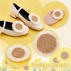 Blumen-Rattan-gewebte Schuhdekorationen&nbsp;AJEW-WH0518-95