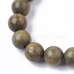 Bracelets de mala en bois de santal vert&nbsp;BJEW-S140-03B