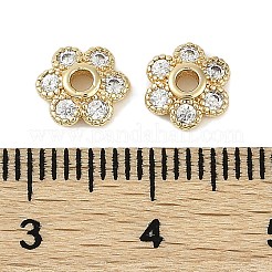 Tappi di perline in zirconia cubica trasparente micro pavé in ottone&nbsp;KK-I719-07G