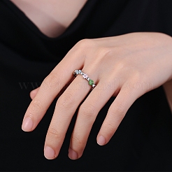 Verstellbare Messing-Fingerringe mit Mikropflaster und Zirkonia für Damen&nbsp;PW-WG0F96B-01