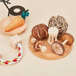 Jouets à mâcher pour hamster en bois naturel&nbsp;AJEW-WH0114-43