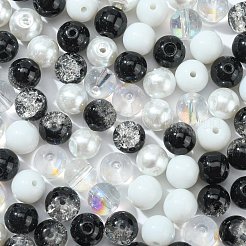 100 Stück sprühlackierte Crackle-Glasperlen&nbsp;GLAA-CJ0002-15