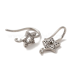 Ganci per orecchini in ottone placcato con micro pavé di zirconi cubici trasparenti&nbsp;KK-A231-08P