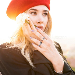 7 Stück Fingerringe-Set aus 304 Edelstahl in 7 Größen für Damen&nbsp;RJEW-UN0002-36P