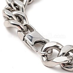 Bracciale in acciaio inossidabile 304 anti-ossidazione con rombo e maglie incrociate con catene a maglie per uomo e donna&nbsp;BJEW-E009-21P
