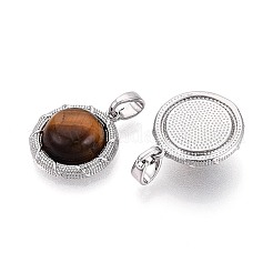 Pendentifs en œil de tigre naturel&nbsp;KK-N287-21P