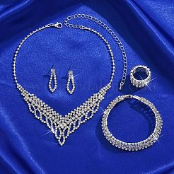 Bracciali e orecchini e collane e anelli in lega di cristallo e strass a goccia&nbsp;FS-WG0D05A-03