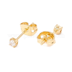 Winzige quadratische Ohrstecker aus klarem Zirkonia&nbsp;EJEW-F282-33G
