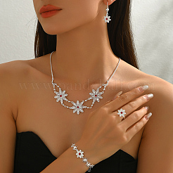 Legierung blume armbänder & ohrringe & halsketten & ringe sets für frauen&nbsp;LA6094
