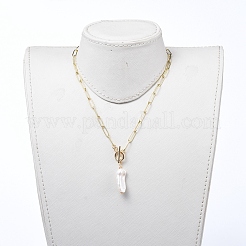 Natürliche Barockperle Keshi Perle Anhänger Halsketten&nbsp;NJEW-JN02814