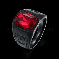 Herren-Fingerringe aus Edelstahl und Glas&nbsp;RJEW-BB29449-D-10
