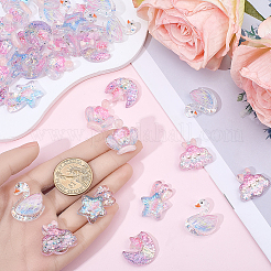 40 Stück 5 Stile transparente Harz Decoden Cabochons&nbsp;CRES-BM0001-03