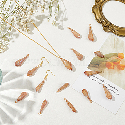 16 pendentif en cristal de quartz naturel brut électroplaqué enveloppé de fil de cuivre&nbsp;FIND-FG0003-30B
