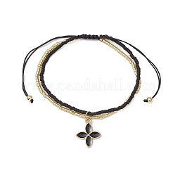 Braccialetti di perline intrecciate con semi di vetro e conchiglie&nbsp;BJEW-MZ00138-02