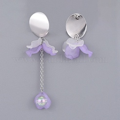Boucles d'oreilles pétales en acrylique transparent&nbsp;EJEW-JE03272-01