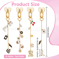 Decorazioni pendenti in lega smaltata 4 pz&nbsp;HJEW-PH02418