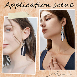 Kit para hacer aretes colgantes de red tejida con plumas&nbsp;DIY-SC0028-19