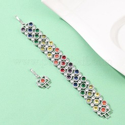 Bracelets de tennis en laiton platine sertis de micro-pavés de zircone cubique&nbsp;BJEW-B160-11P