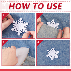 24 Stück Schneeflocken-Rayon-Aufnäher aus Stoff&nbsp;DIY-PH0033-03