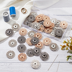 24 Stück Druckknöpfe aus Legierung und Messing in 3 Farben&nbsp;FIND-NB0003-69