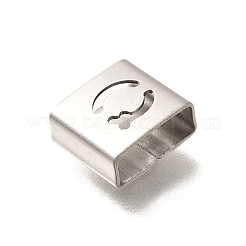 Charms scorrevoli quadrati in acciaio inossidabile 304 stile lettera&nbsp;STAS-L132-06Q