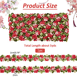 3D-Spitzenbesatz aus Polyester mit Blumenstickerei&nbsp;SRIB-WH0011-141D
