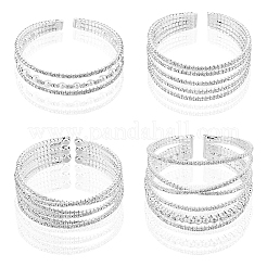 4 Stück Tennisarmreifen-Set mit Kristall-Strass in 4 Stilen&nbsp;BJEW-FI0001-57