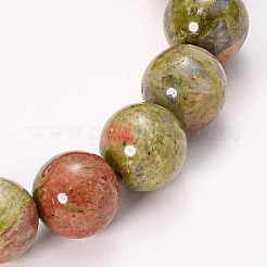 Pulseras del estiramiento de abalorios unakite naturales&nbsp;BJEW-Q692-57-8mm