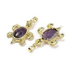 Pendentifs en améthyste naturelle et en laiton&nbsp;KK-F887-01G-13