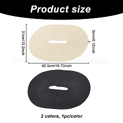 2 Stück ovale Hutbasis aus Polyester-Strohimitat in 2 Farben für Modewaren&nbsp;AJEW-FG0002-82