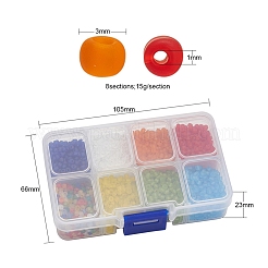 8 Farben Glas Saatperlen&nbsp;SEED-YW0001-61