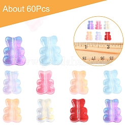 60 Stück transparente Sprühfarbe Glasperlen&nbsp;GLAA-FS0002-09