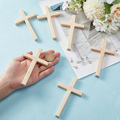 6 Stück Holzkreuz-Wanddekoration&nbsp;AJEW-GO0002-23B