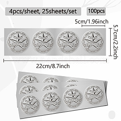 Runde Bildaufkleber mit Silberfolienprägung&nbsp;DIY-WH0503-020