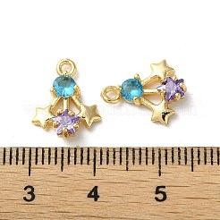 Adornos de latón micropavé de circonia cúbica&nbsp;KK-F872-20G