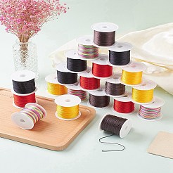 5 Rolle 5 Farben 15-fädiges rundes Nylongeflecht&nbsp;NWIR-YW0001-06B