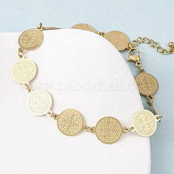 Braccialetti a catena con maglie in acciaio inossidabile 304 per donna&nbsp;BJEW-F524-01G