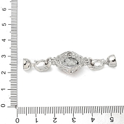 Messing Micro Pave klare Zirkonia Falte über Verschlüsse&nbsp;KK-U059-41P-01